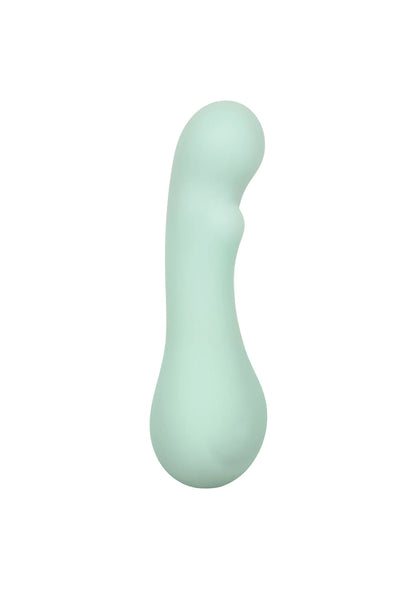 Muntgroene siliconen vibrator met afgeronde, gebogen vorm
