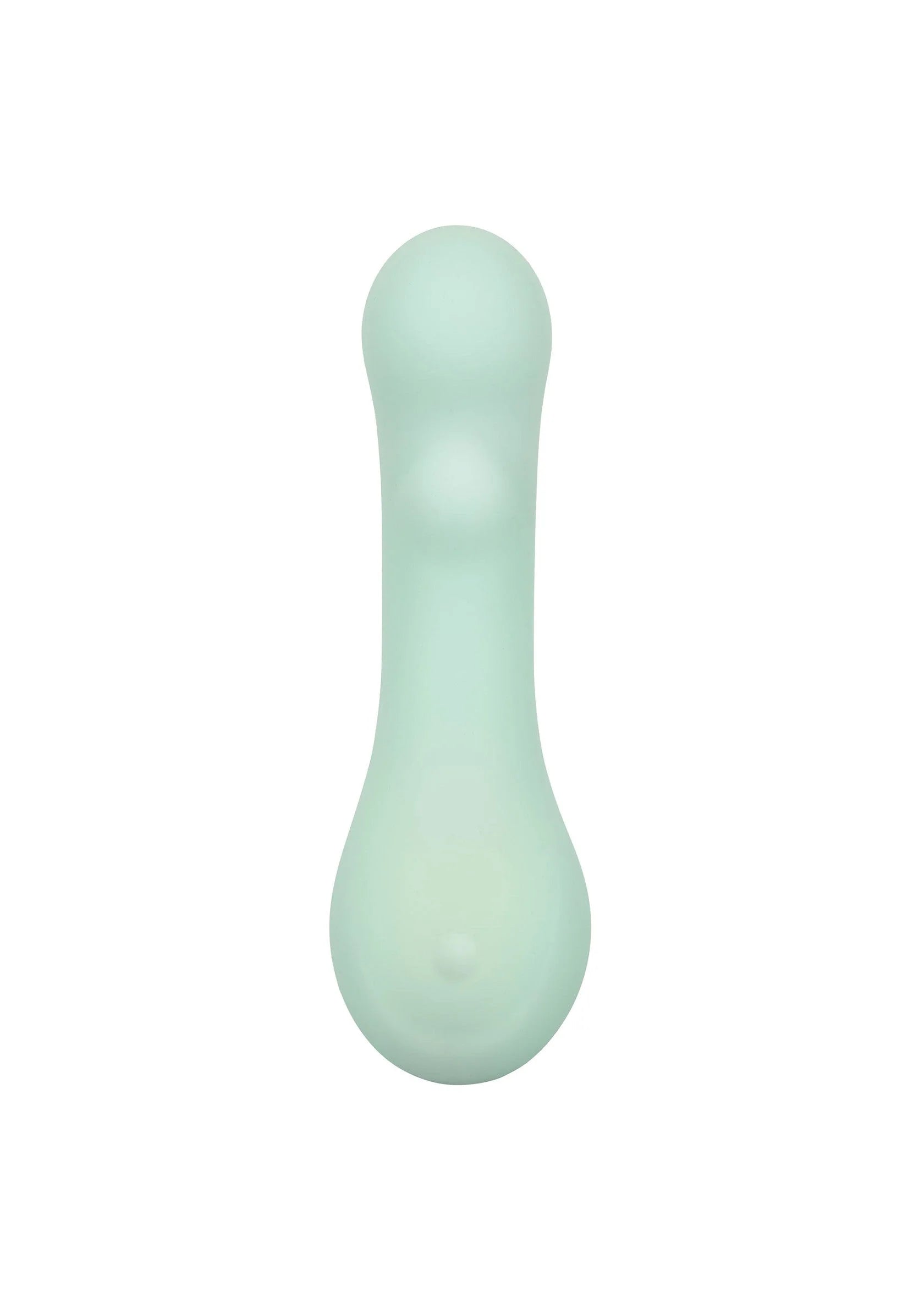 Muntgroene siliconen vibrator met ronde uiteinden en gebogen midden