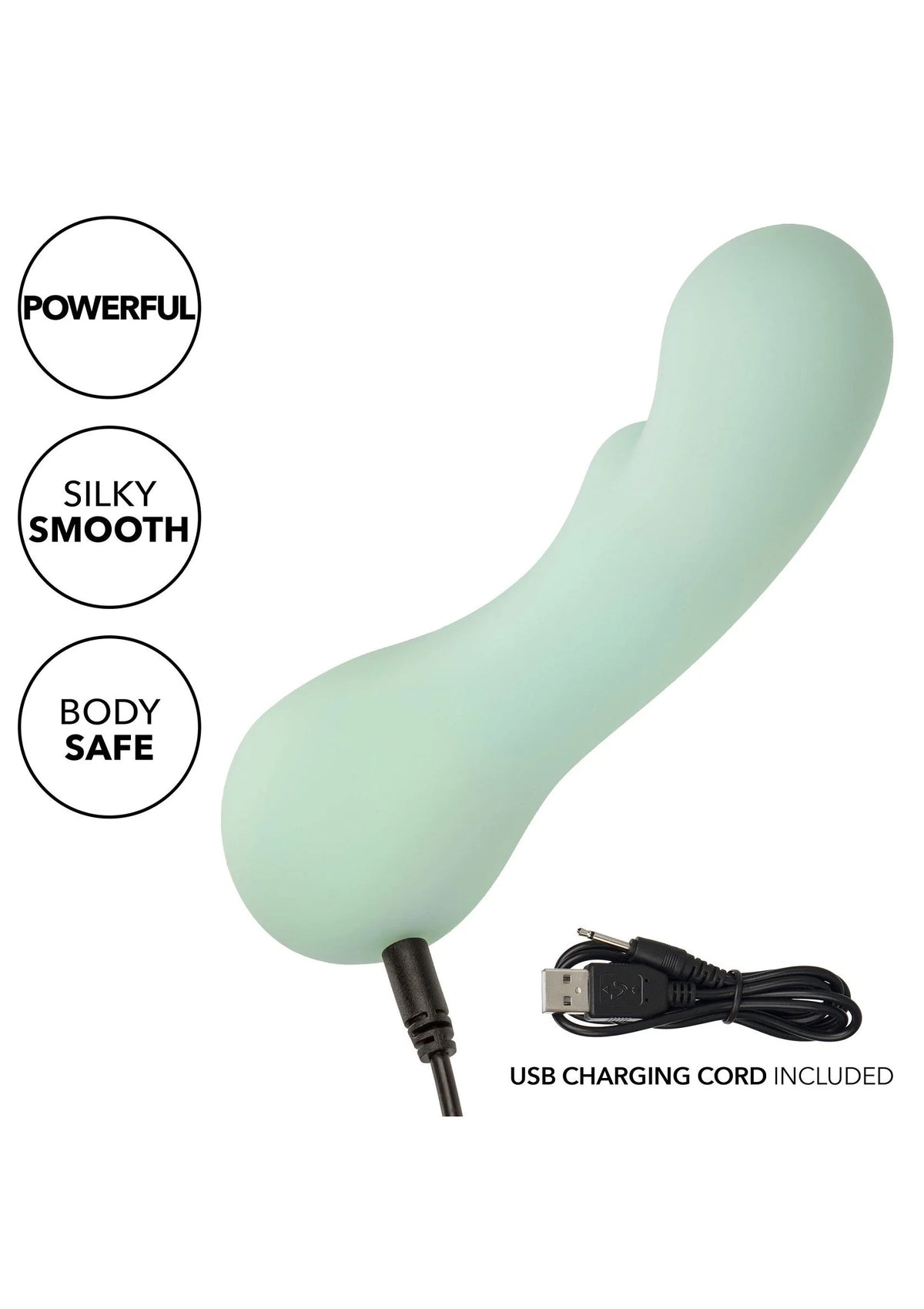Muntgroene siliconen vibrator met USB-oplaadkabel inbegrepen