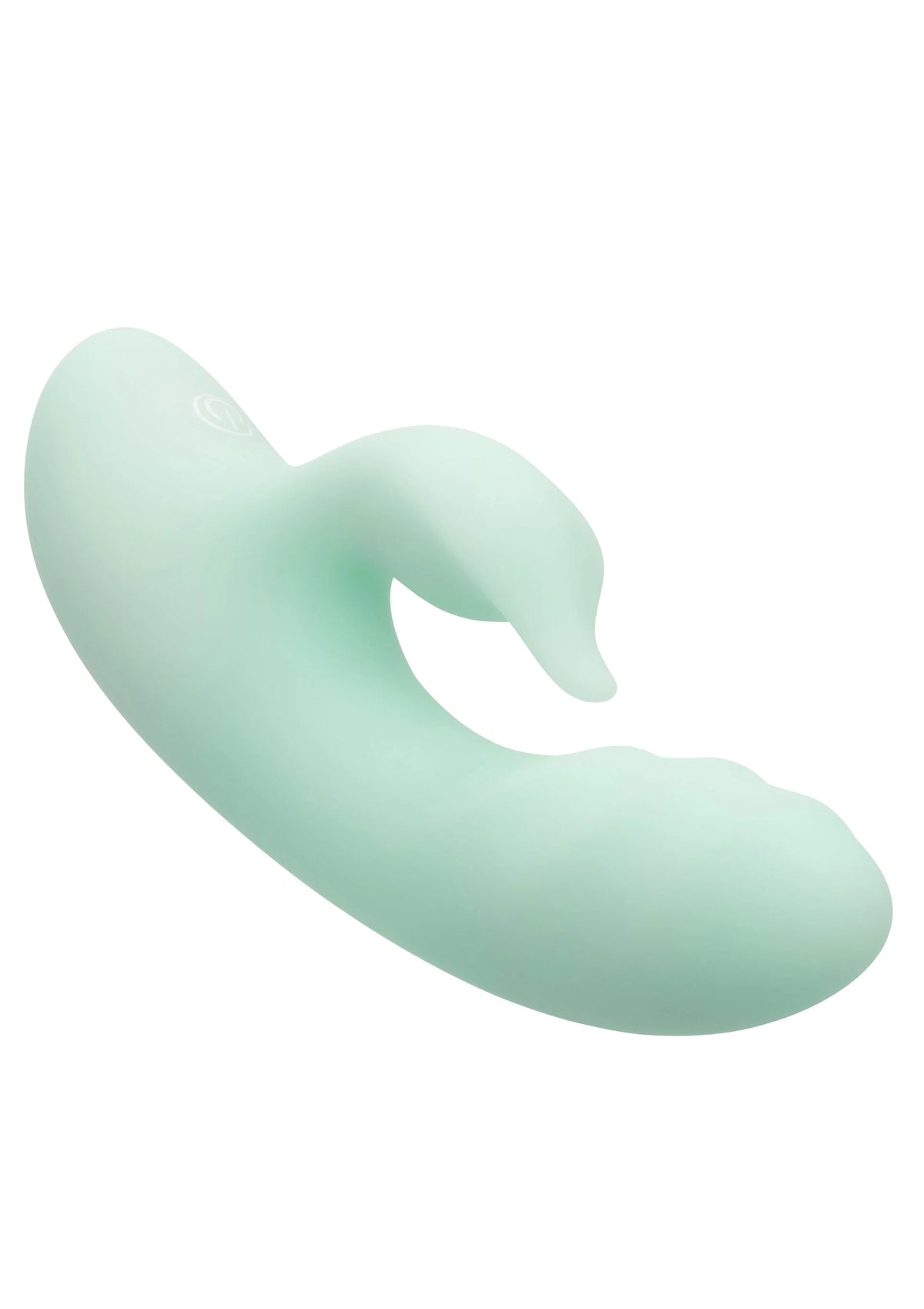 Mintgroene vibrator met centrale uitsparing en lange gebogen staaf