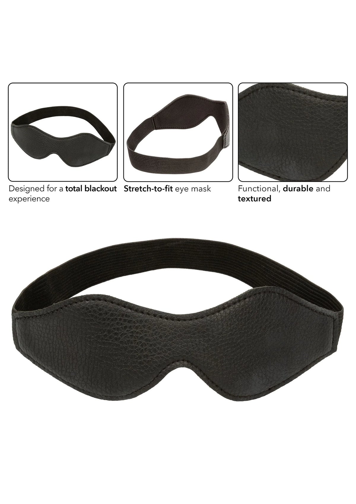 CalExotics Nocturnal oogmasker, zwart met elastische band en kuilvorm