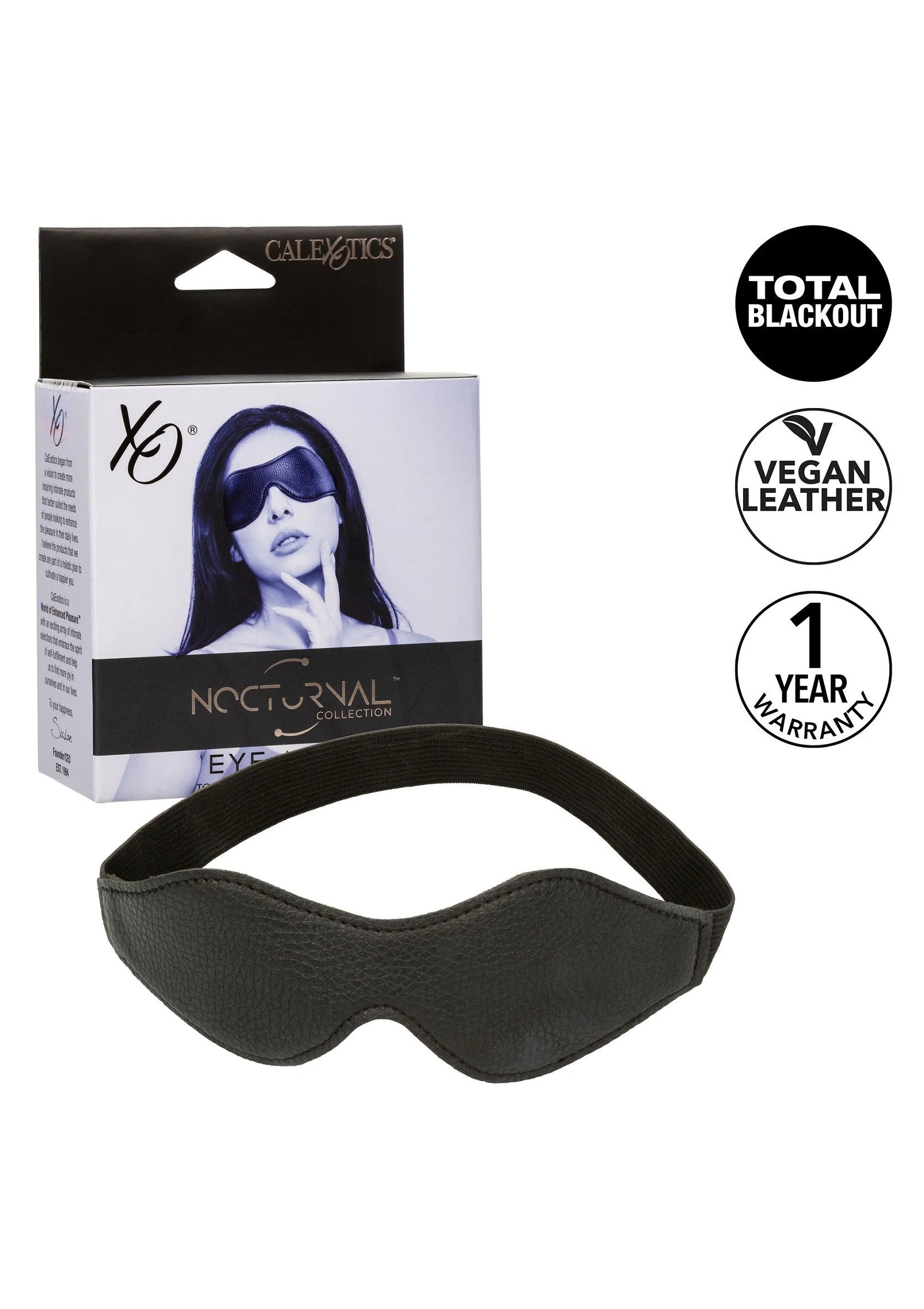 CalExotics Nocturnal oogmasker in doos, zwart, vegan leer-stijl