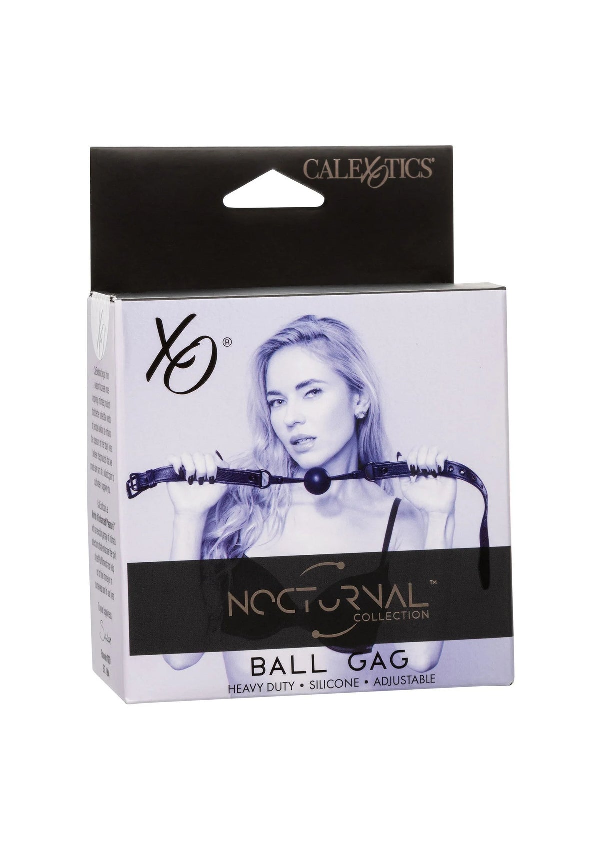 CalExotics bal-gag verpakking: zwarte ronde bal en verstelbare halsband