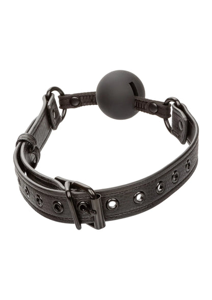 Balprang met zwarte bal en verstelbare riem met ringen en gespen