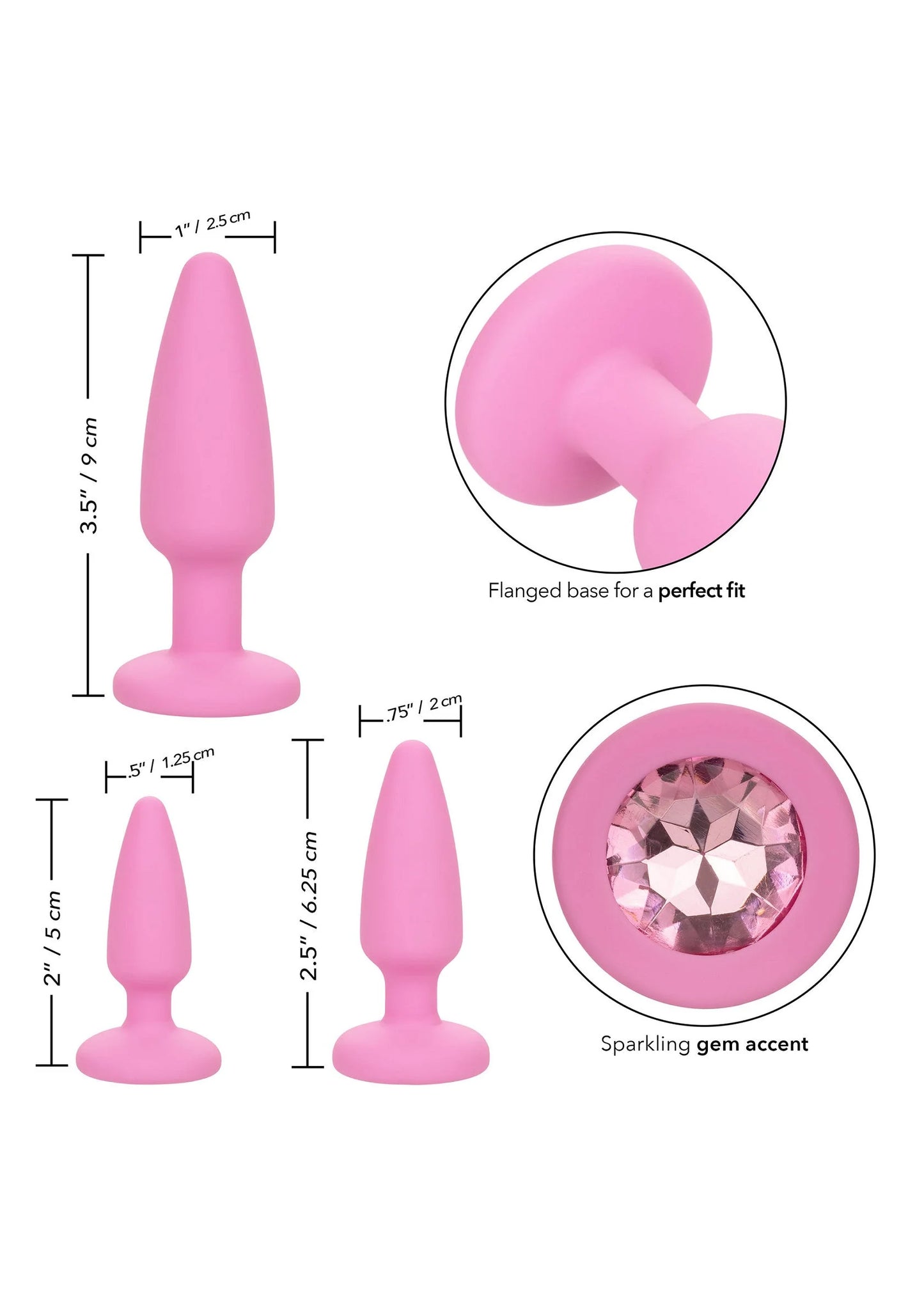 Bestel: Crystal Booty Kit buttplugs by CalExotics First Time - bij Happytoys: de erotische sex webshop | liever Happy dan Easy ⭐⭐⭐⭐⭐