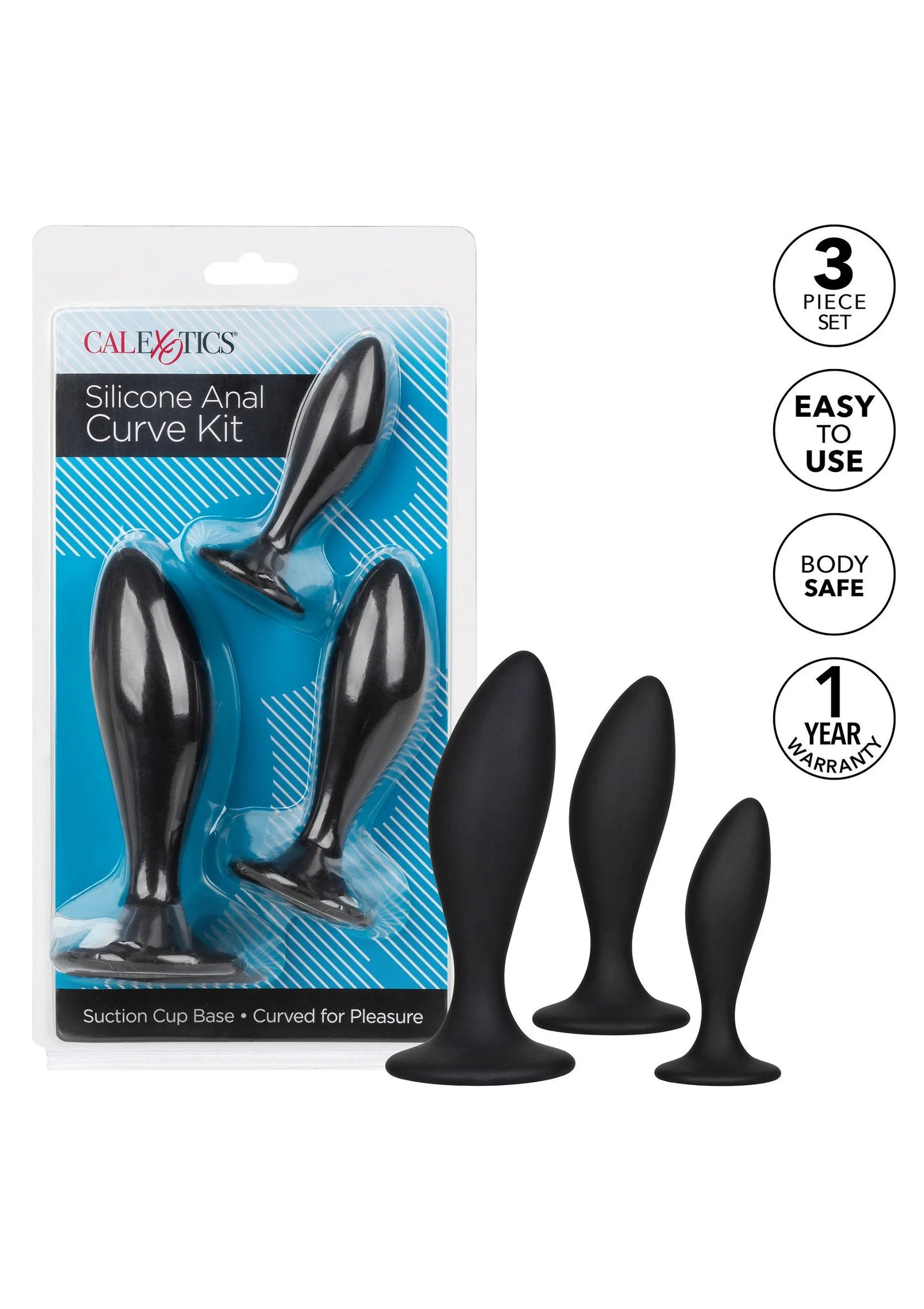 Beste vandaag nog: Silicone Anal Curve Kit by CalExotics - bij Happytoys