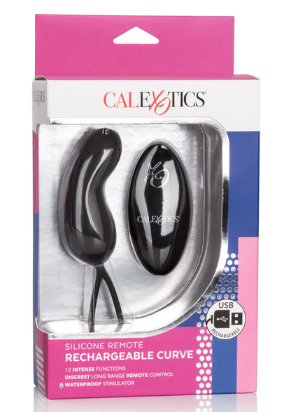 CalExotics verpakking voor siliconen remote curve vibrator met USB en waterdicht