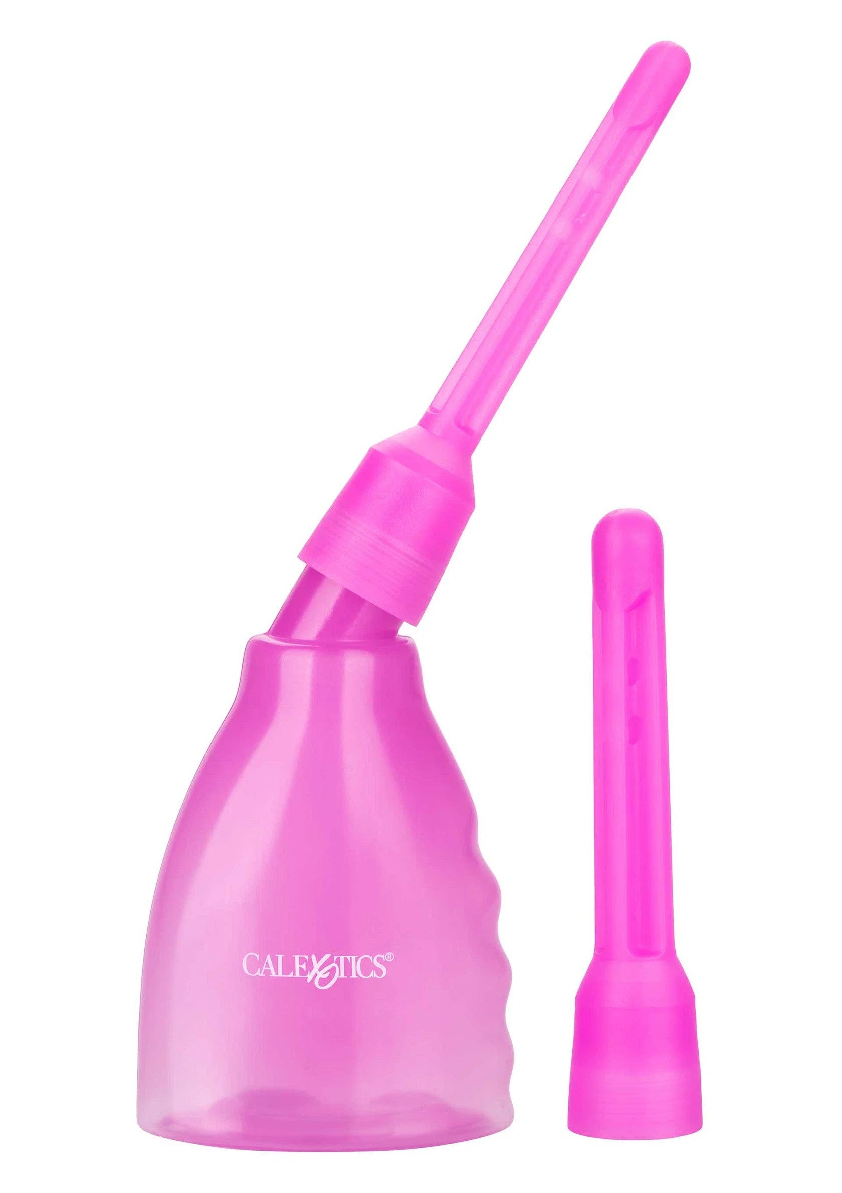 Roze douchefles met los opzetstuk