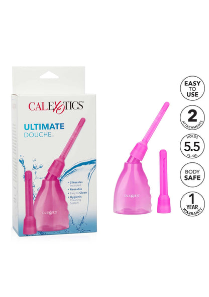 Roze Ultimate Douche set met verpakking en icoon 'easy to use' voor 2 nozzles