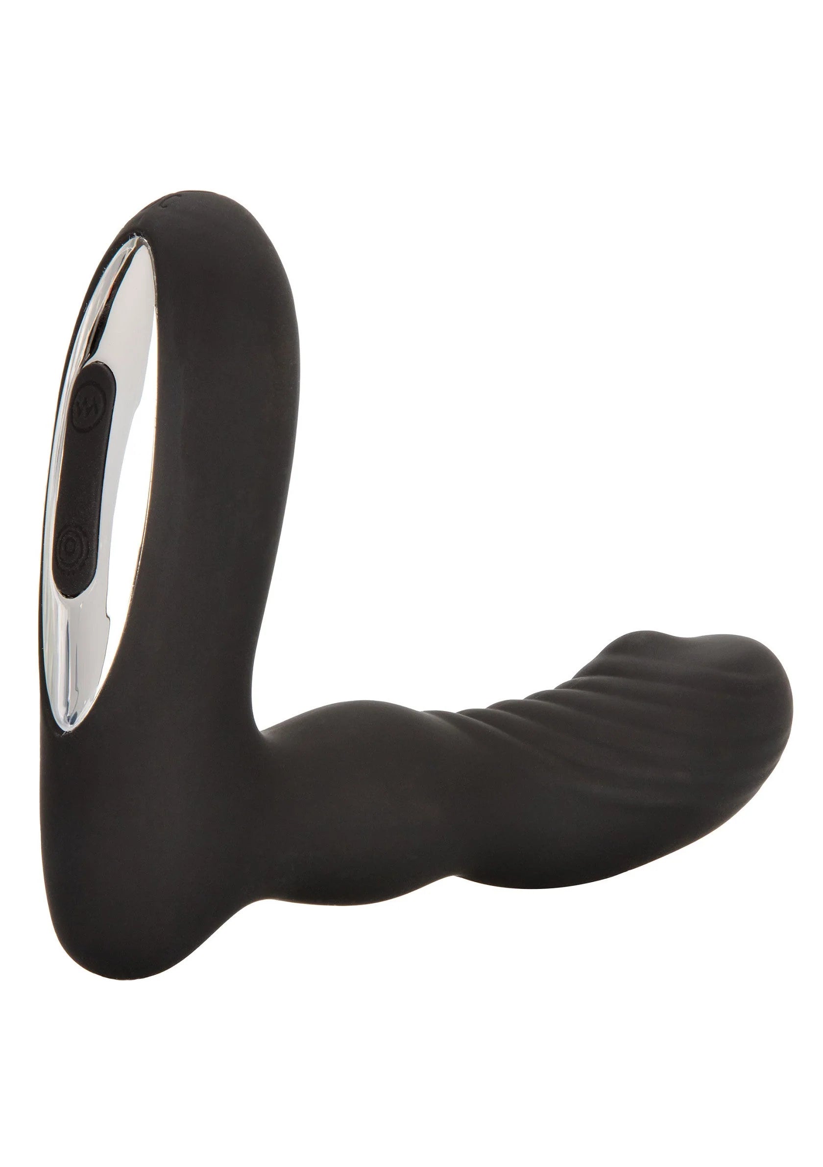 Zwarte Eclipse rollerball-probe vibrator met afgeronde rollerbal aan het uiteinde.