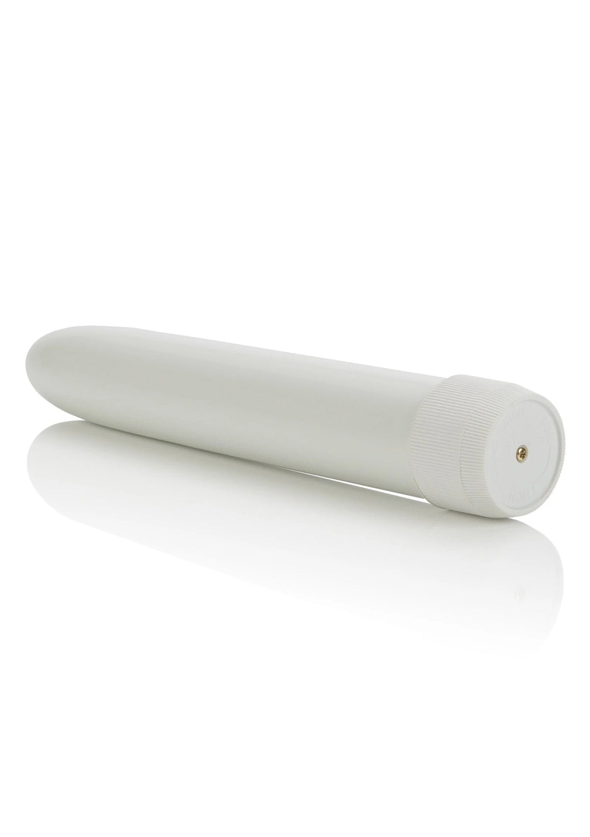 Witte langwerpige vibrator met afgeronde uiteinden, liggend