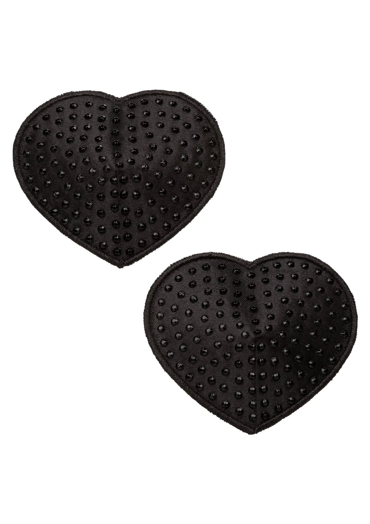 Set van twee hartvormige zwarte pasties met kleine noppen