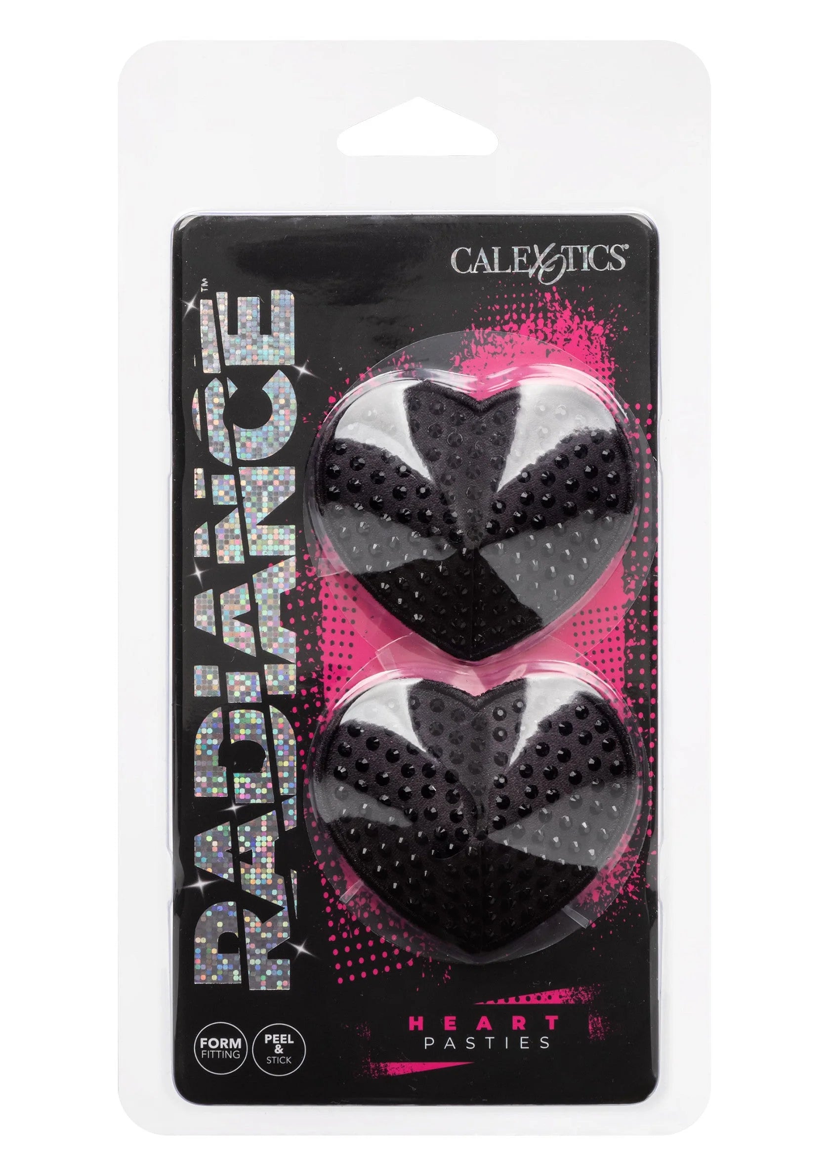 CalExotics hart-pasties, set van 2 stuks, zwart met nopjes