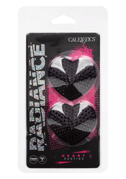 CalExotics hart-pasties, set van 2 stuks, zwart met nopjes