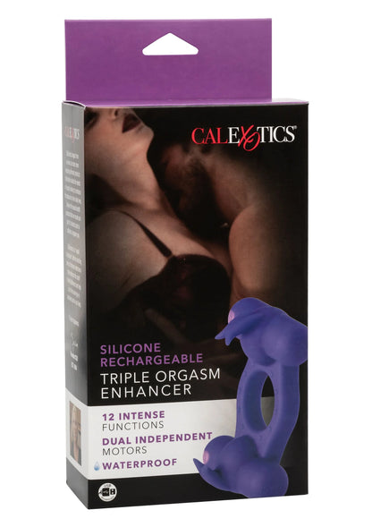 Verpakte paarse siliconen oplader vibrator, doos met merk CALExotics