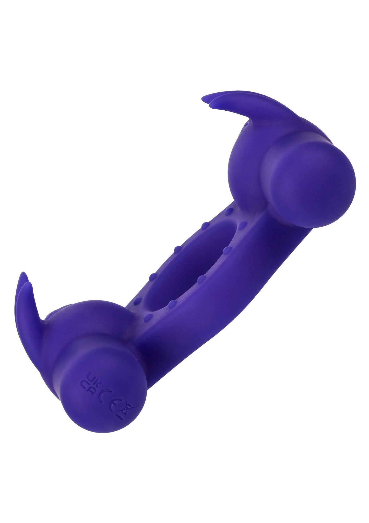 CalExotics siliconen stimulator met afgeronde uiteinden en smalle ribbels, paars