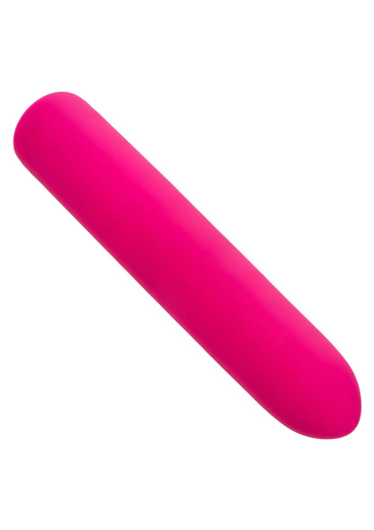 Roze oplaadbare vibrator, langwerpige afgeronde cilinder met glad oppervlak