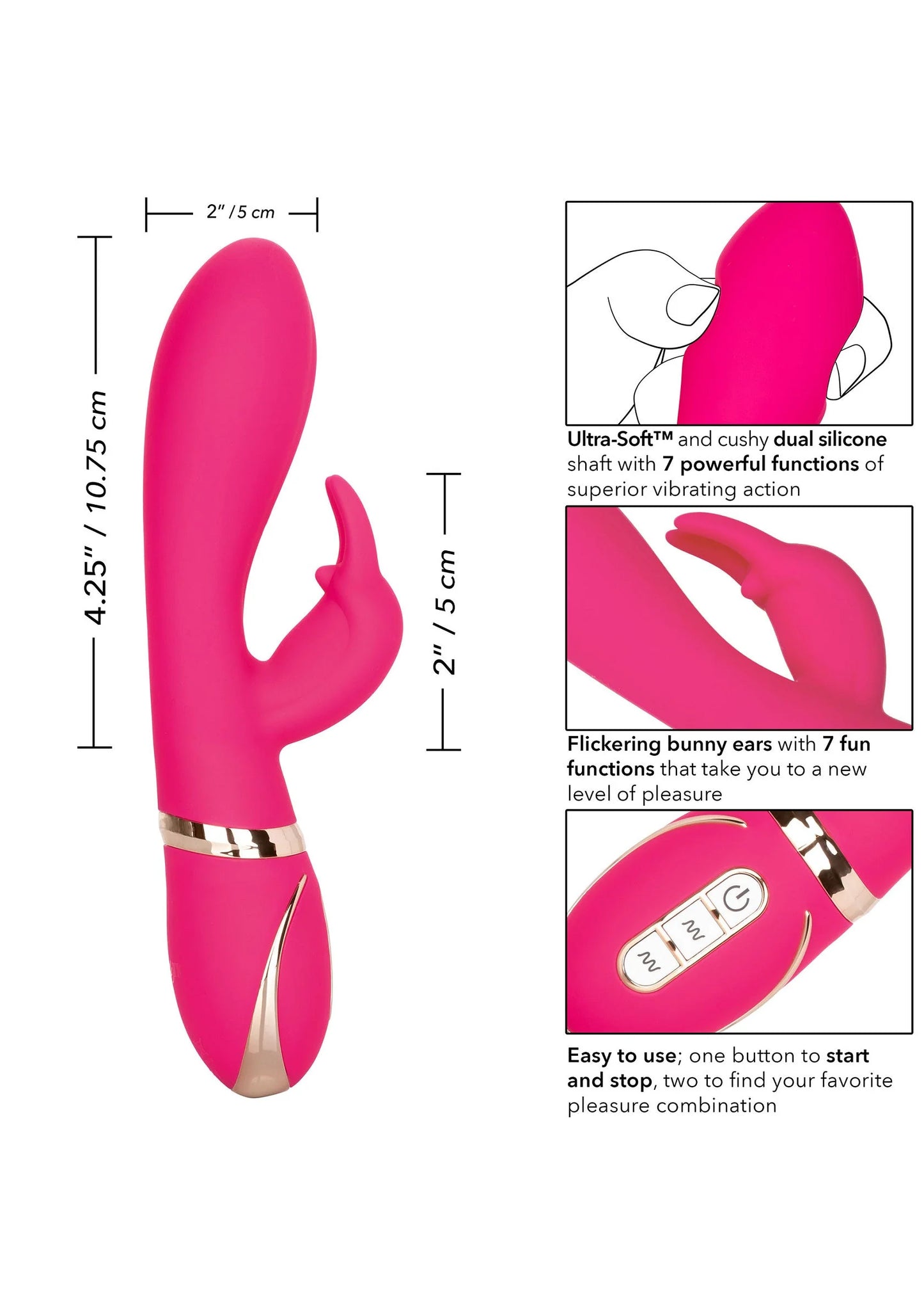 Beste vandaag nog: Jack Rabbit Signature Silicone Ultra - Soft Rabbit vibrator by CalExotics - bij Happytoys