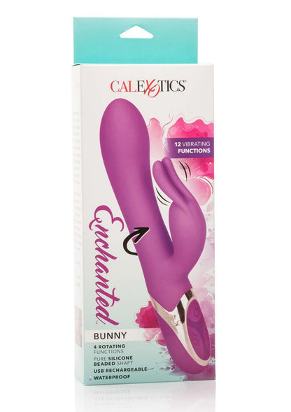CalExotics Bunny vibratordoos met paarse vorm en 12 vibrerende functies.