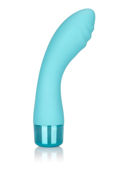 Eden rimpel G-spot vibrator met gebogen vorm en afgeronde top, turkoois