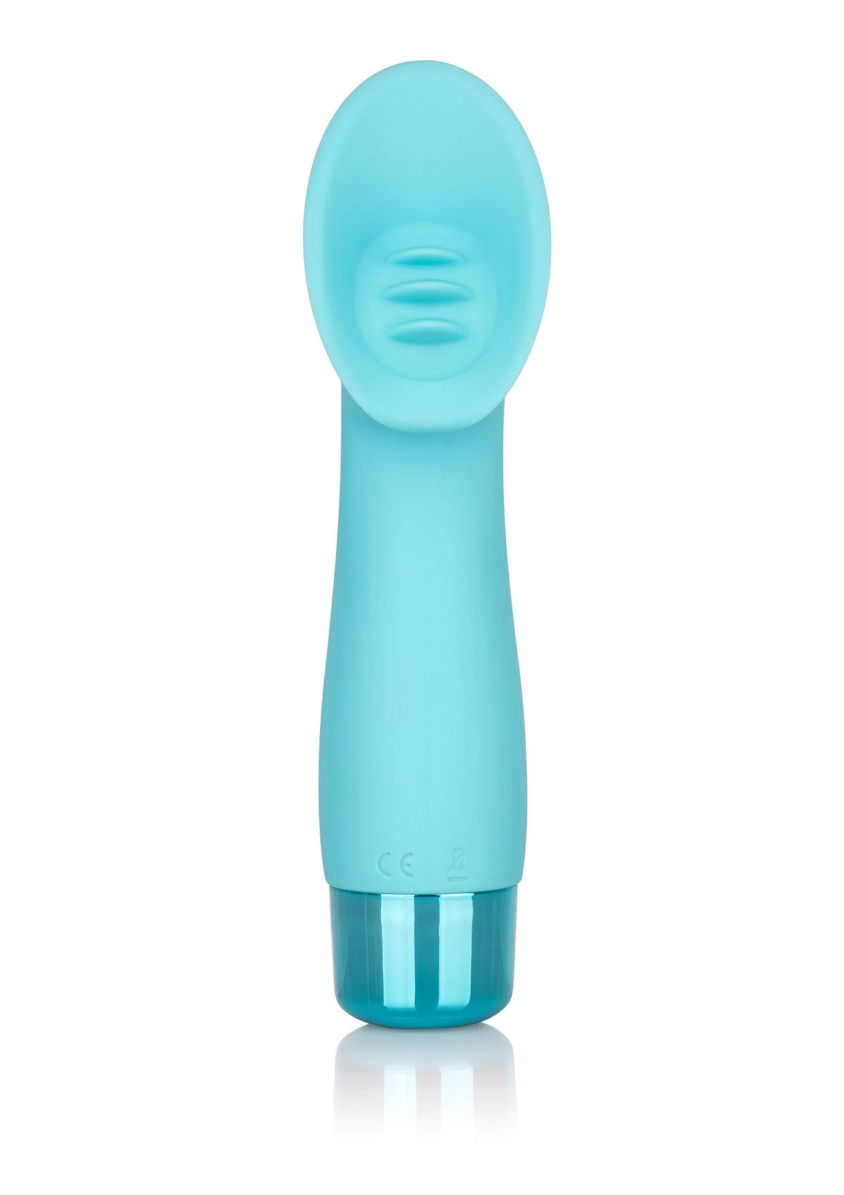 Turquoise clitorisstimulator met ovale kop en gladde behuizing