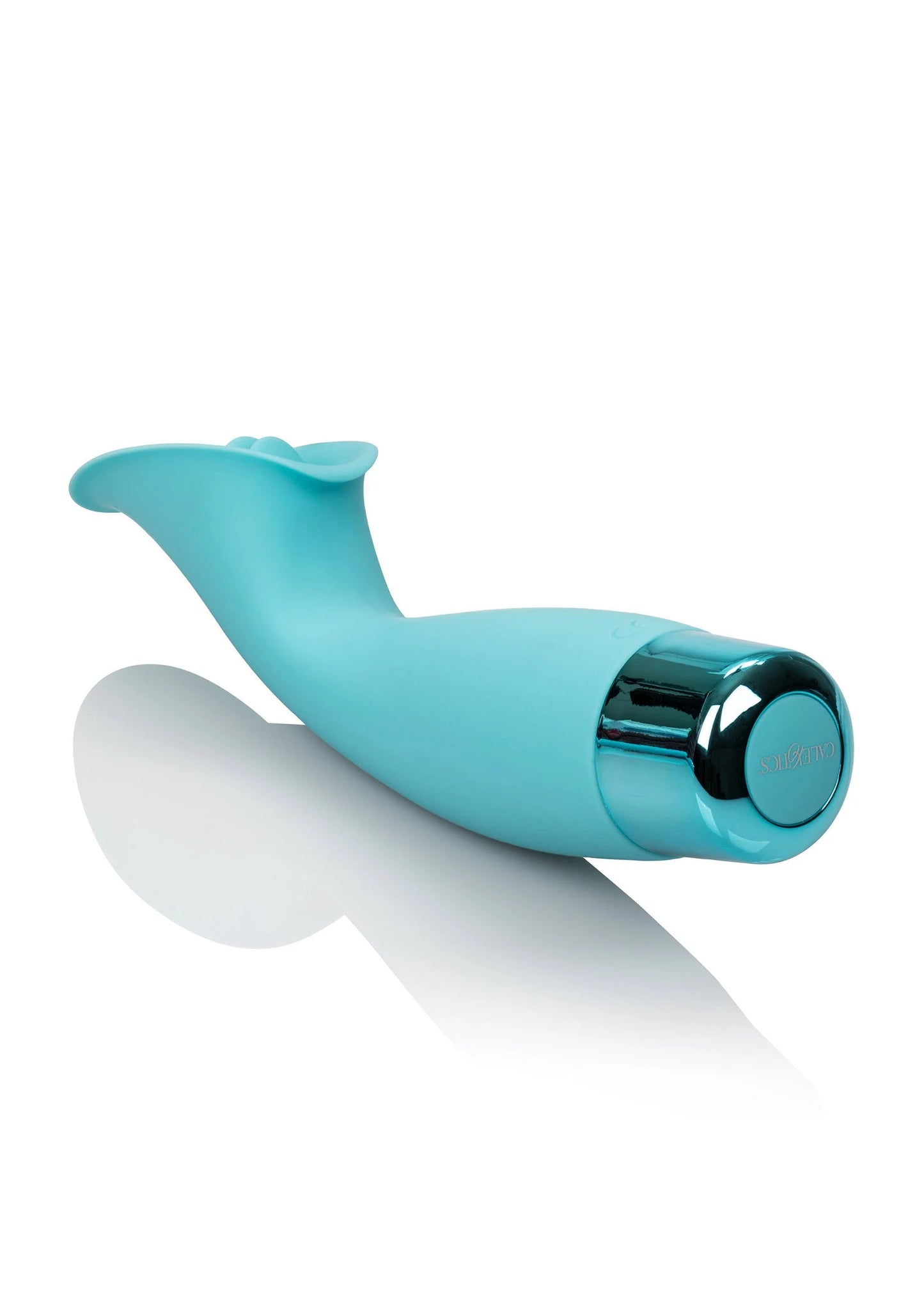 Turquoise clitorisstimulator schuin met chromen onderkant