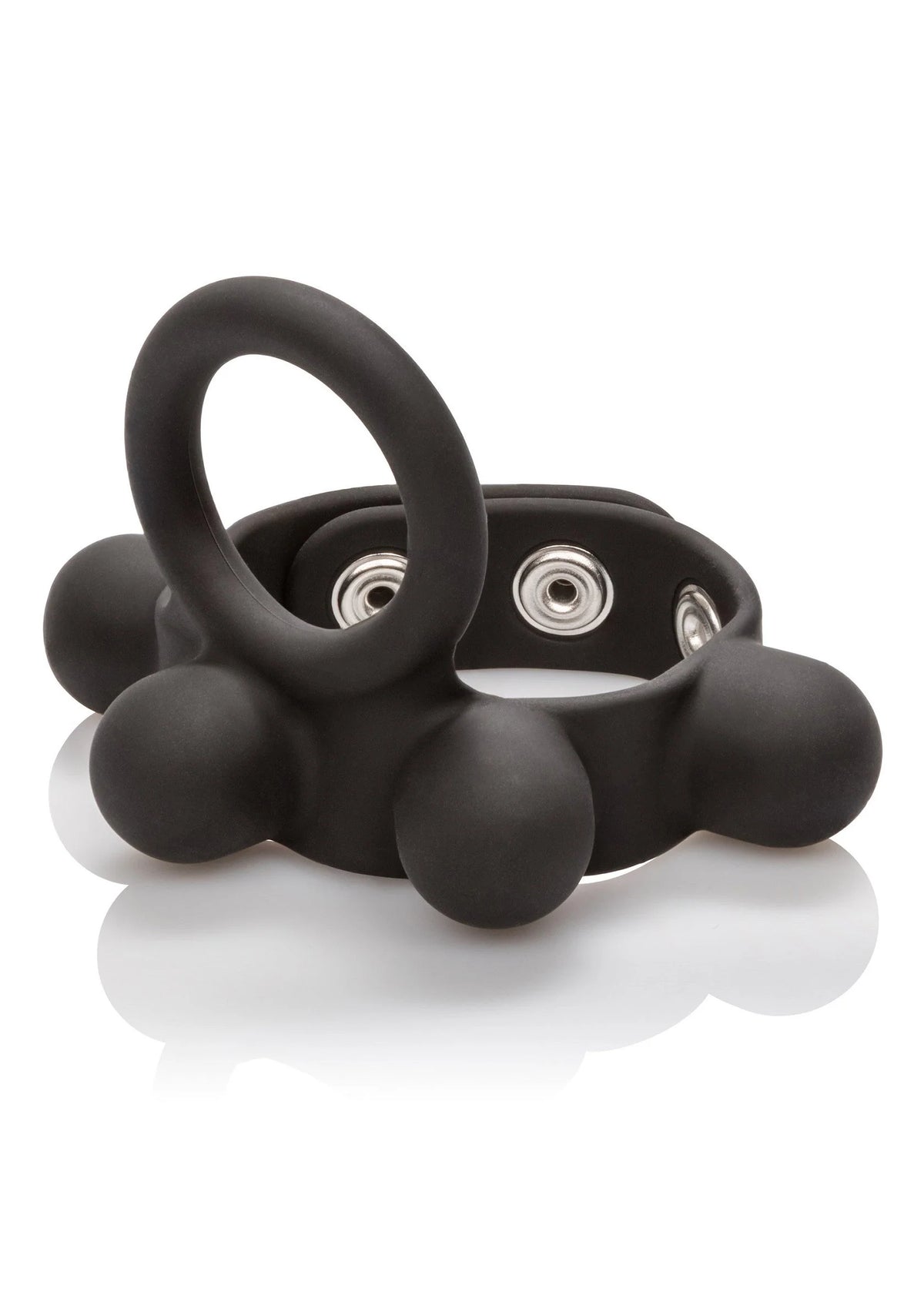 Beste vandaag nog: Silicone Medium Weighted C - Ring Ball Stretcher by CalExotics - bij Happytoys - Default Title - 12721 - BLACK