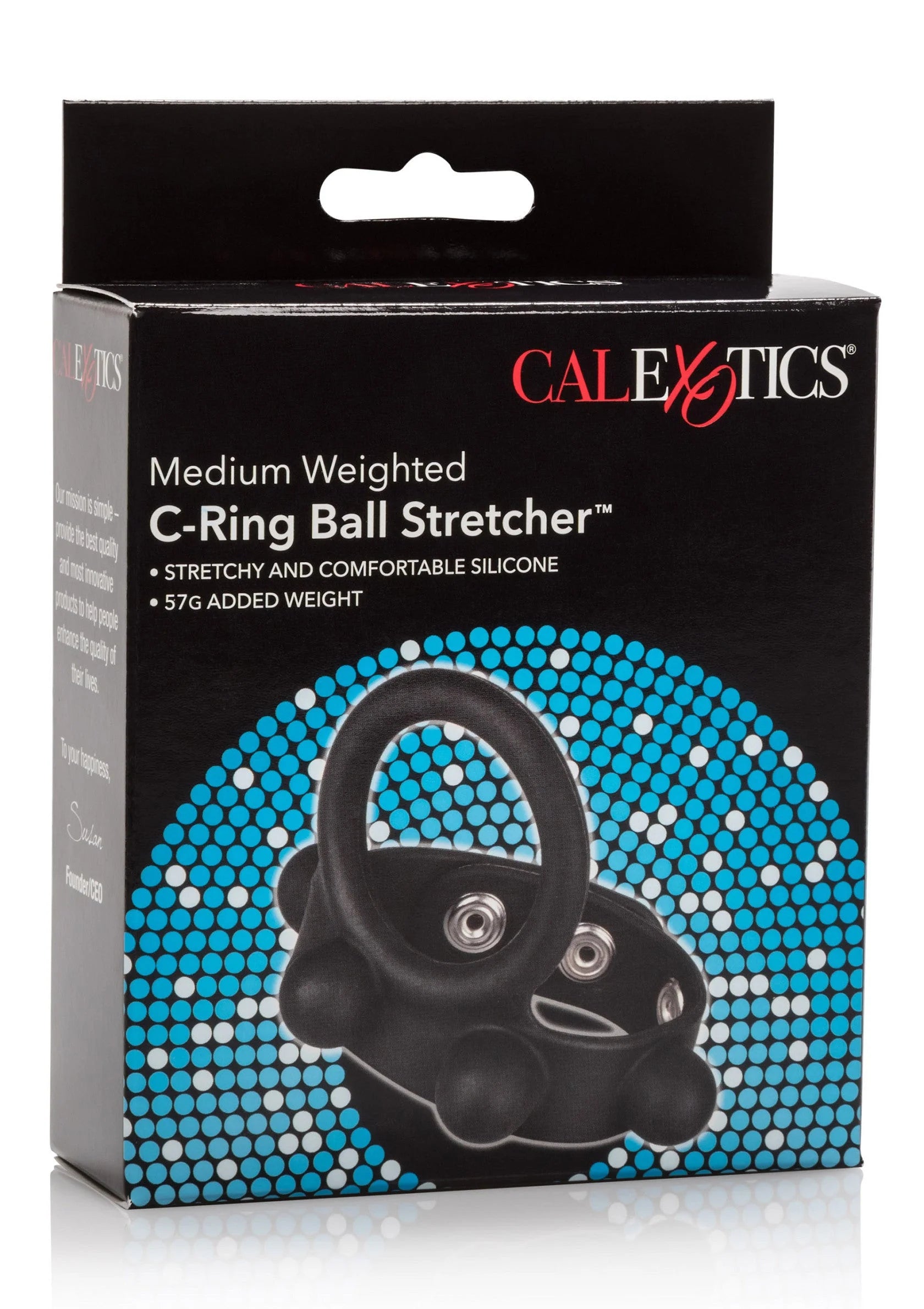 Beste vandaag nog: Silicone Medium Weighted C - Ring Ball Stretcher by CalExotics - bij Happytoys