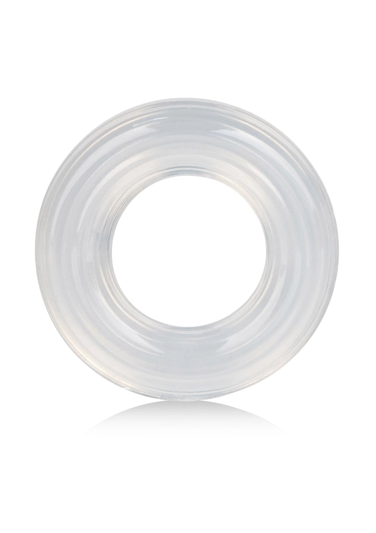 Transparante extra-larges siliconen ring, glad en rond
