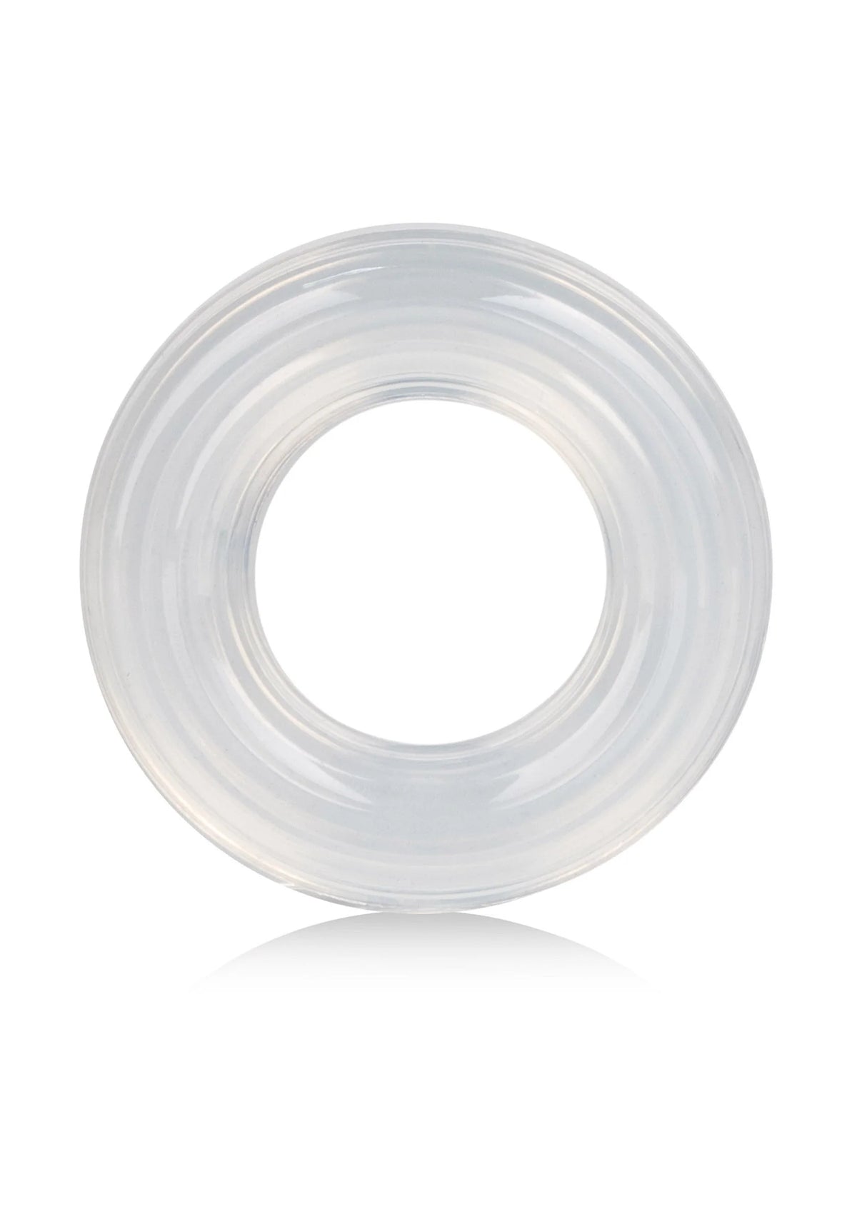 Transparante siliconen ring in close-up, ronde open ring
