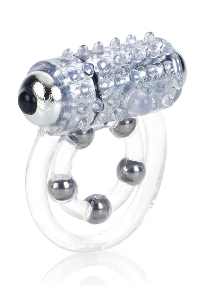 Transparante kralenring met 5 beads en ronde metalen uiteinden, CalExotics