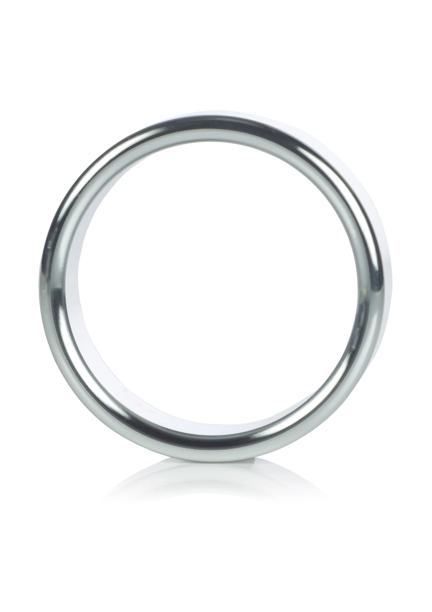 Ronde zilverkleurige metalen ring (large), glad oppervlak, glanzende afwerking