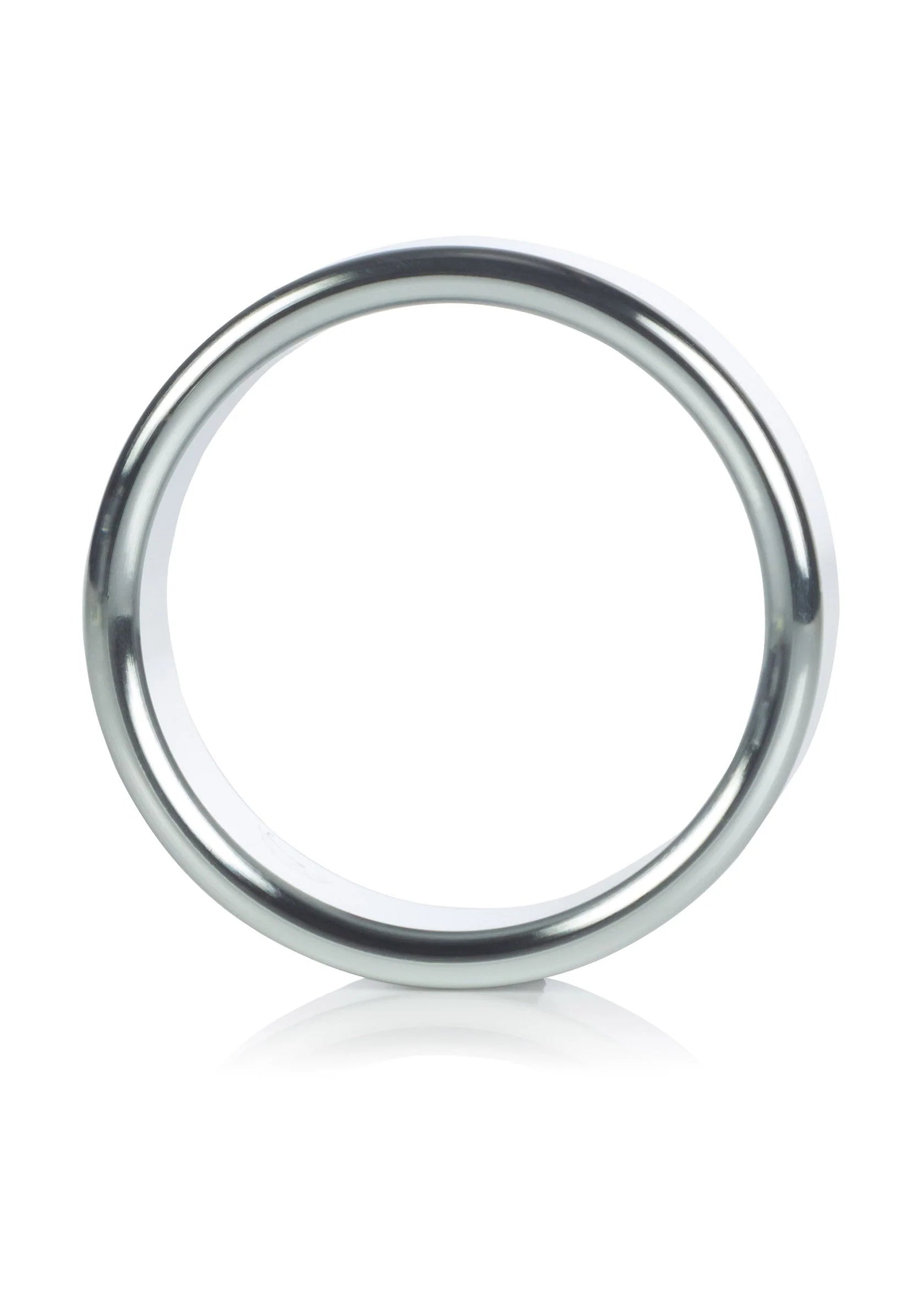 Ronde zilverkleurige metalen ring (large), glad oppervlak, glanzende afwerking