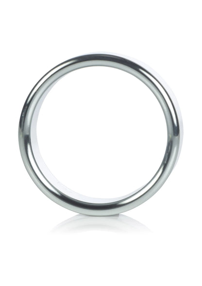 Ronde zilverkleurige metalen ring (large), glad oppervlak, glanzende afwerking
