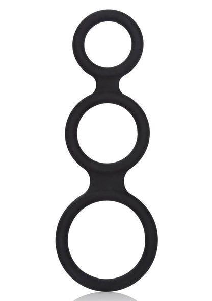 Anale plug met drie ronde ringen in mat zwart