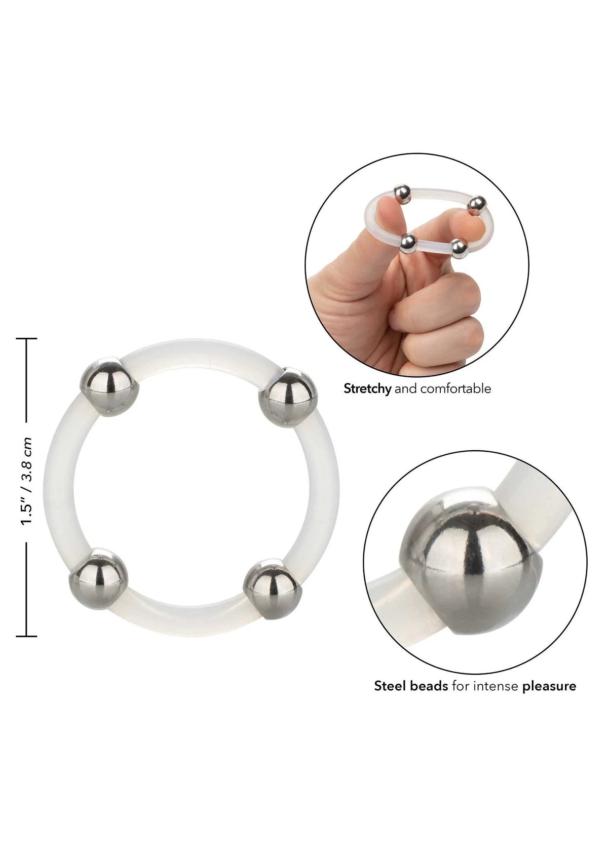 Bestel: Steel Beaded Silicone Ring L - bij Happytoys: de erotische sex webshop | liever Happy dan Easy ⭐⭐⭐⭐⭐