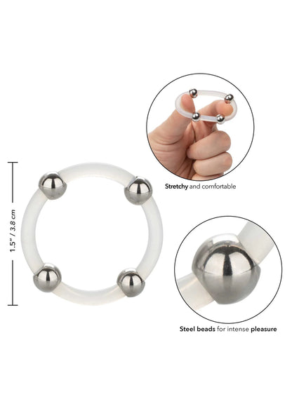 Bestel: Steel Beaded Silicone Ring L - bij Happytoys: de erotische sex webshop | liever Happy dan Easy ⭐⭐⭐⭐⭐