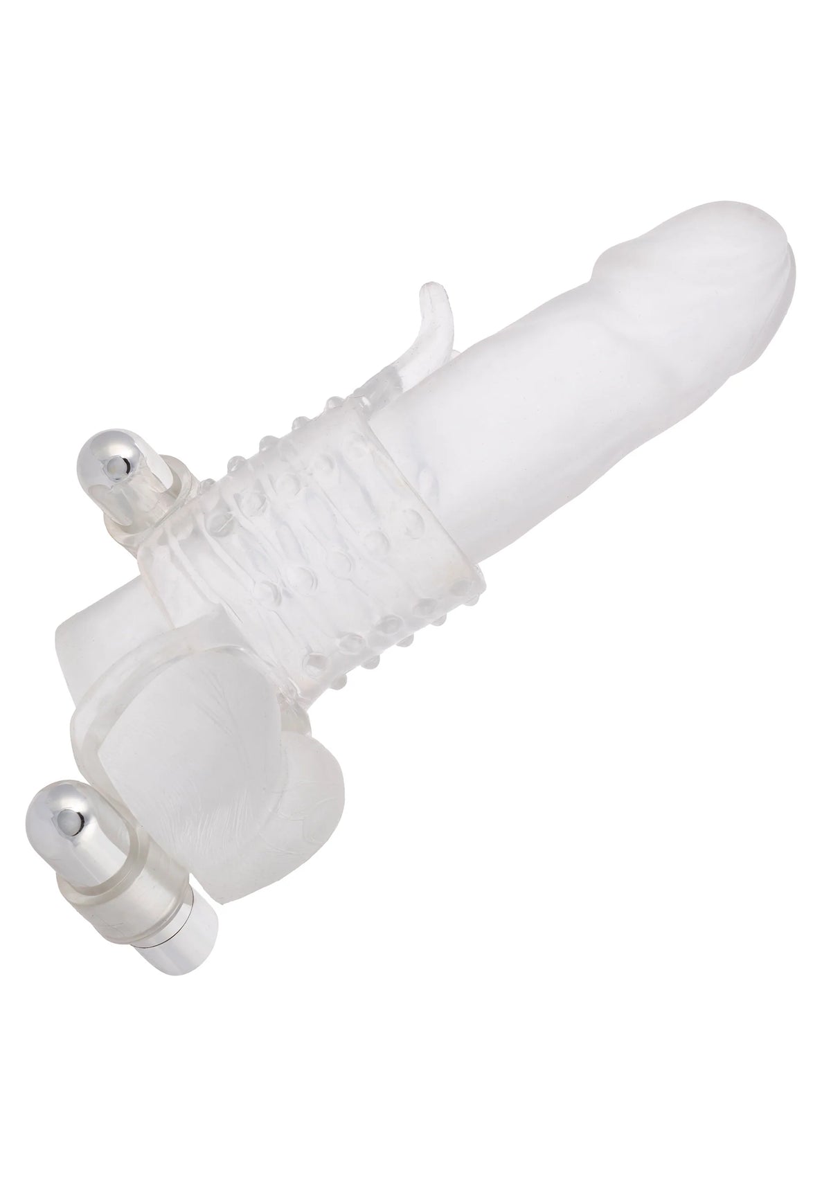 Transparant koppel-enhancer opzetstuk met scharnier en zilveren aansluitpunten, CalExotics