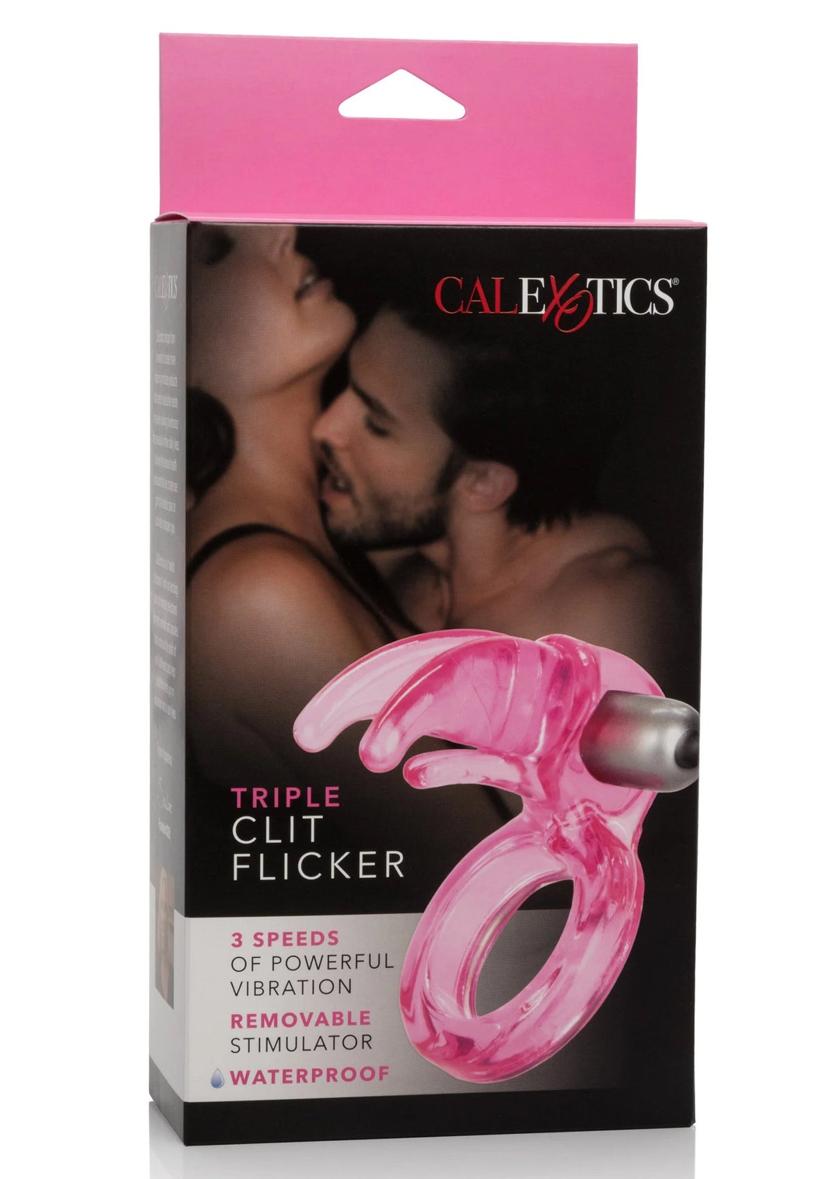 CalExotics doos voor roze vibrerende cockring Triple Clit Flicker