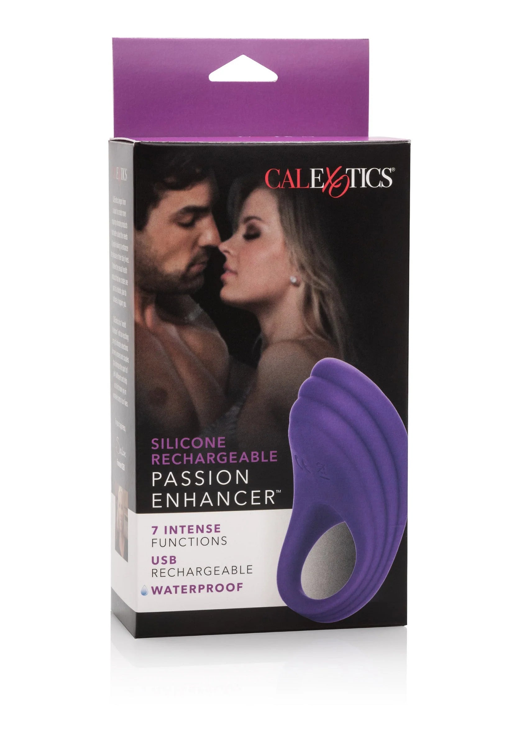 CalExotics siliconen oplaadbare passion enhancer doos met paarse ring