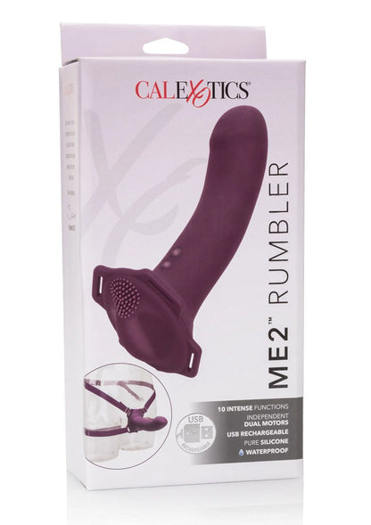 CalExotics ME2 Rumble verpakking met paars strap-on opzet