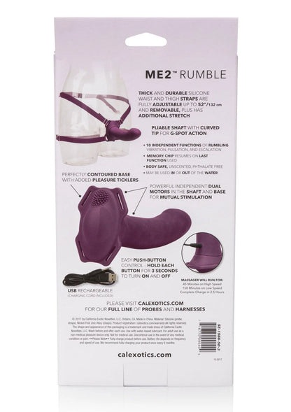 CalExotics ME2 Rumble verpakking achterzijde met paars toestel en schema’s