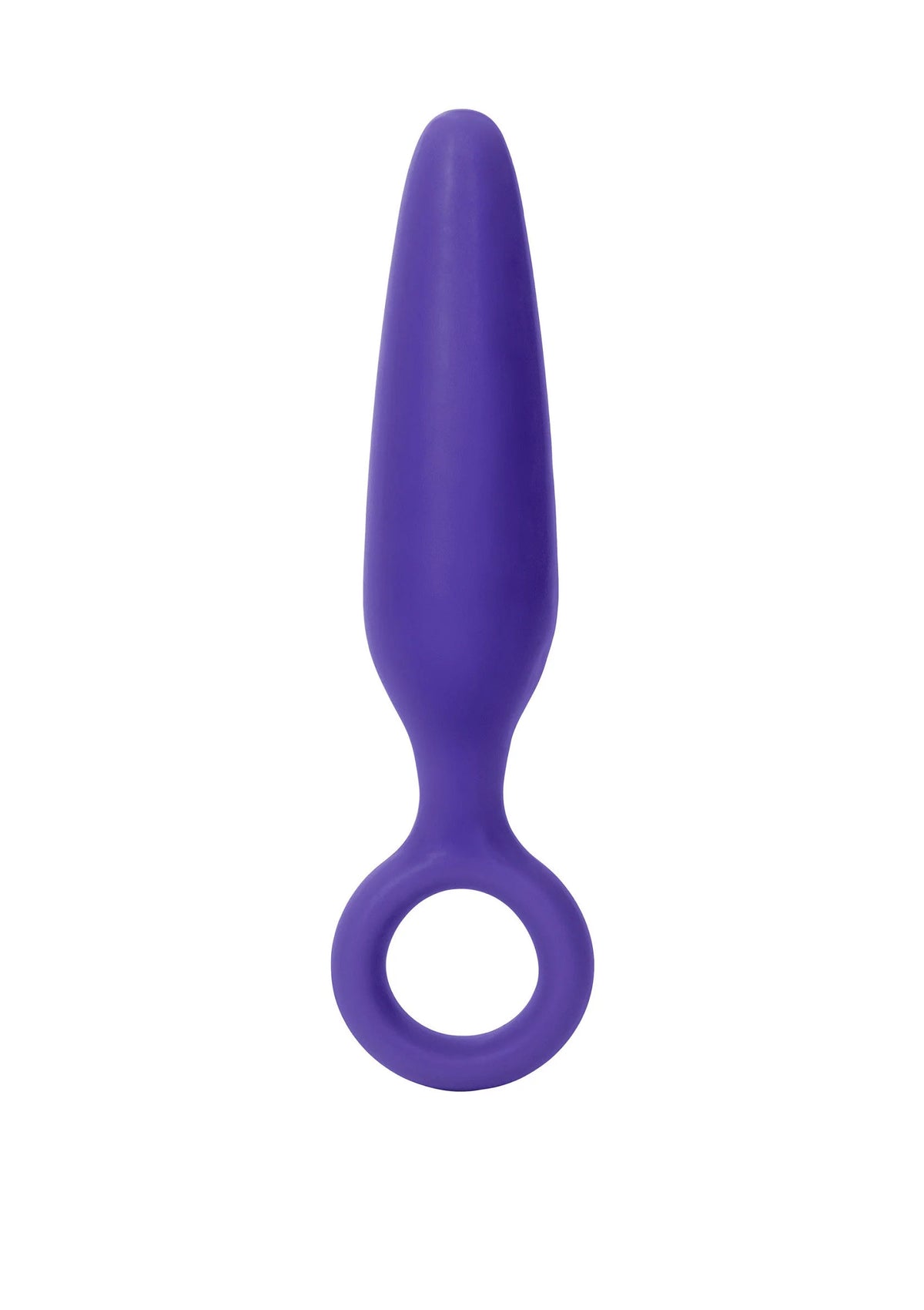 Paarse anale plug met ronde ring aan de onderkant