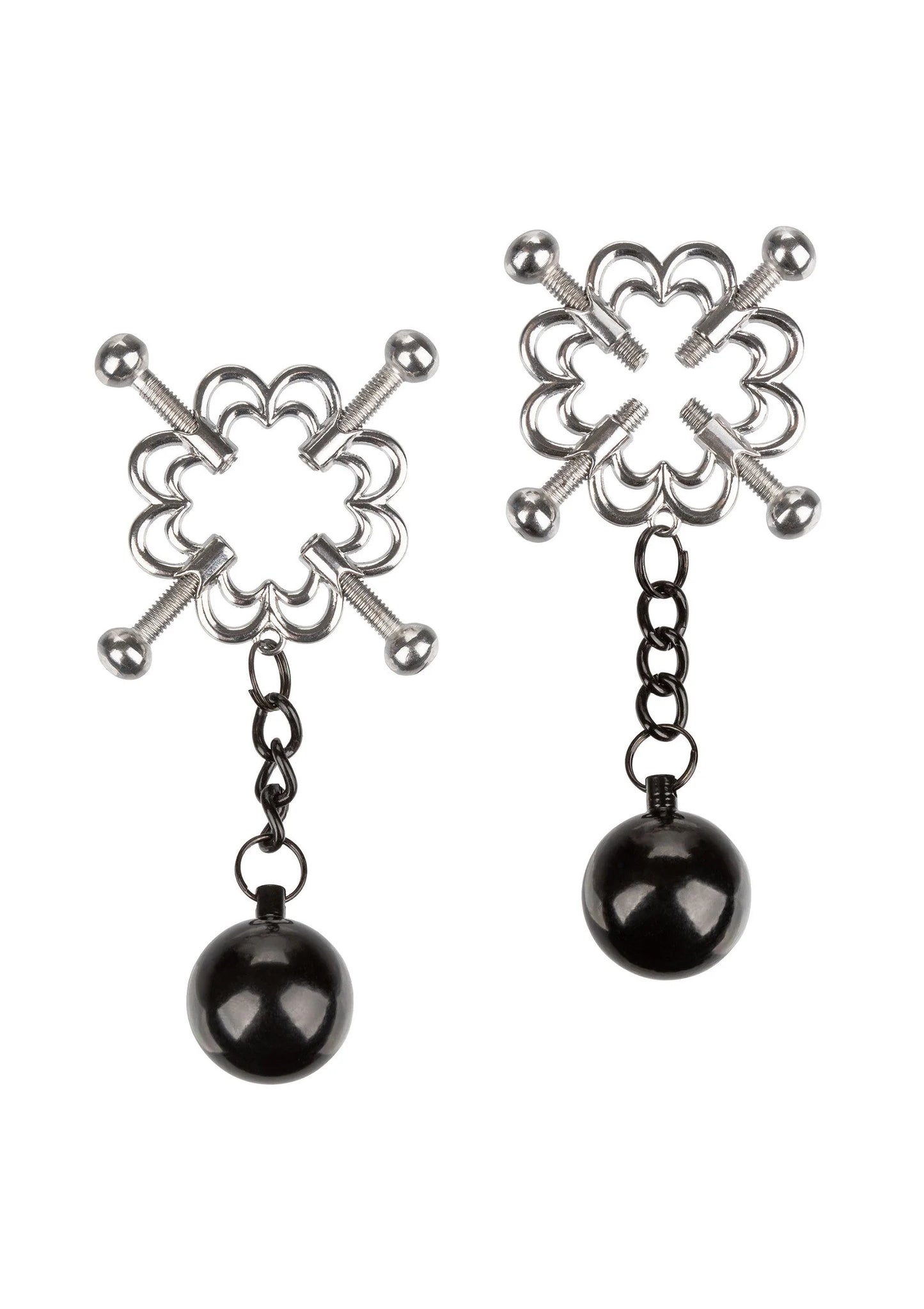 Beste vandaag nog: 4 - Point Weighted Nipple Press by CalExotics - bij Happytoys - Default Title - 12916 - SILVER