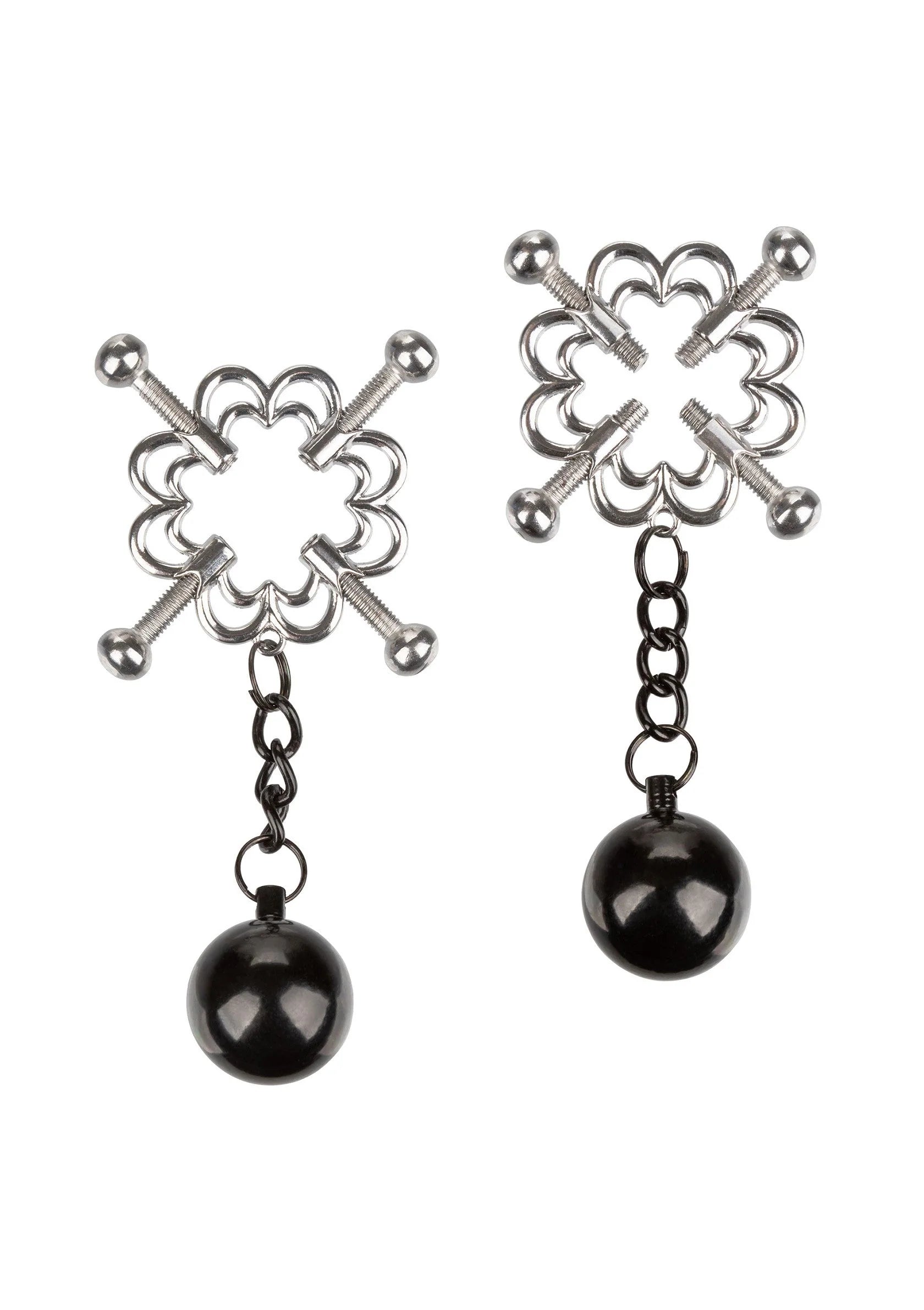Beste vandaag nog: 4 - Point Weighted Nipple Press by CalExotics - bij Happytoys - Default Title - 12916 - SILVER