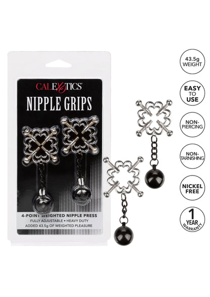 Beste vandaag nog: 4 - Point Weighted Nipple Press by CalExotics - bij Happytoys