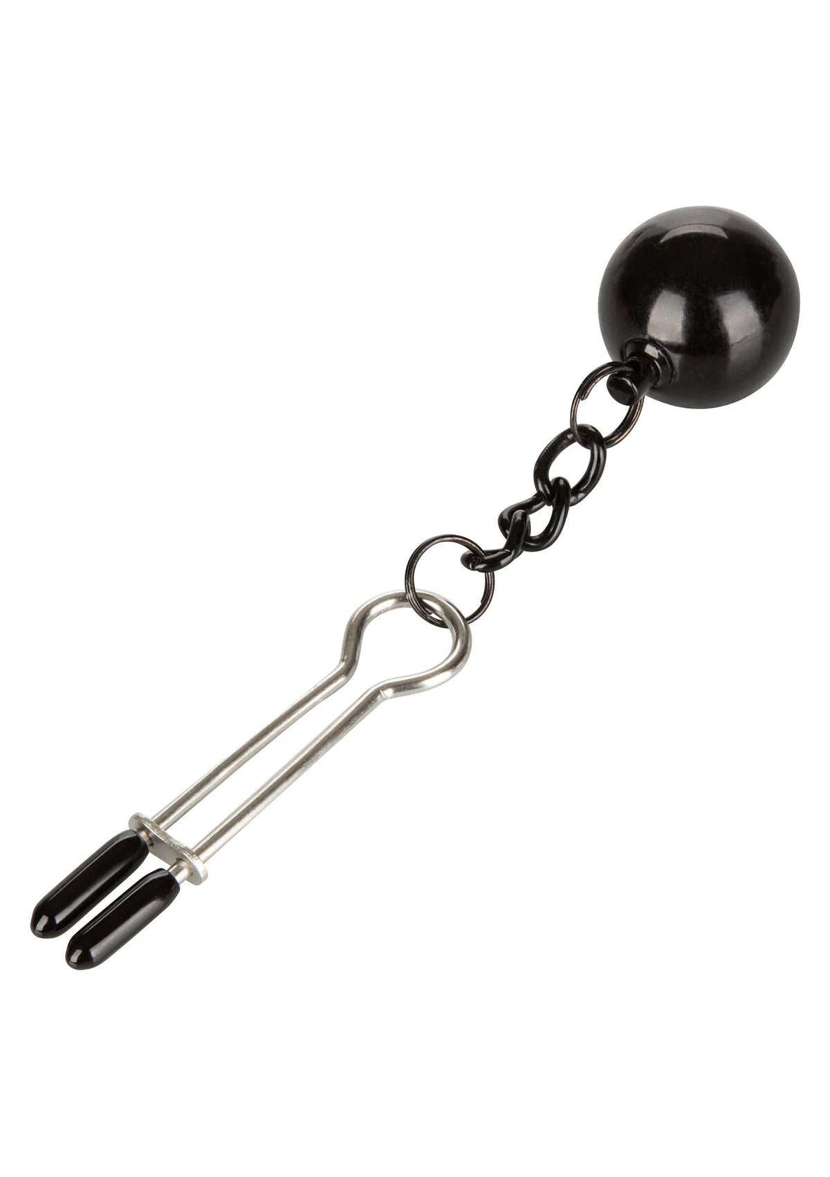 Tepelklem met zwarte kogel, metalen tweezers en ketting