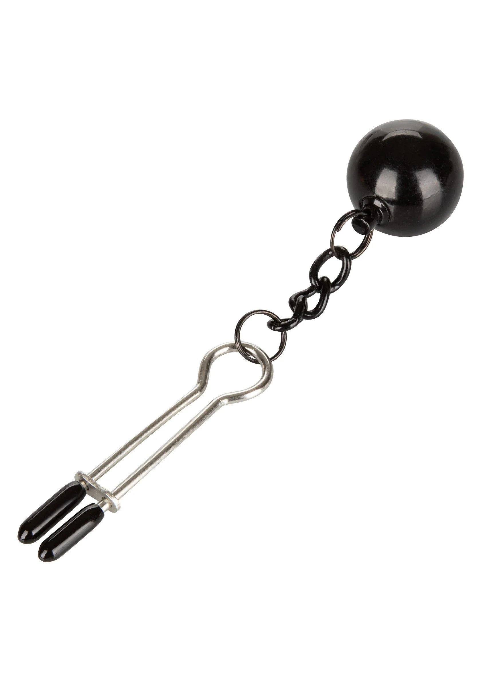 Tepelklem met zwarte kogel, metalen tweezers en ketting