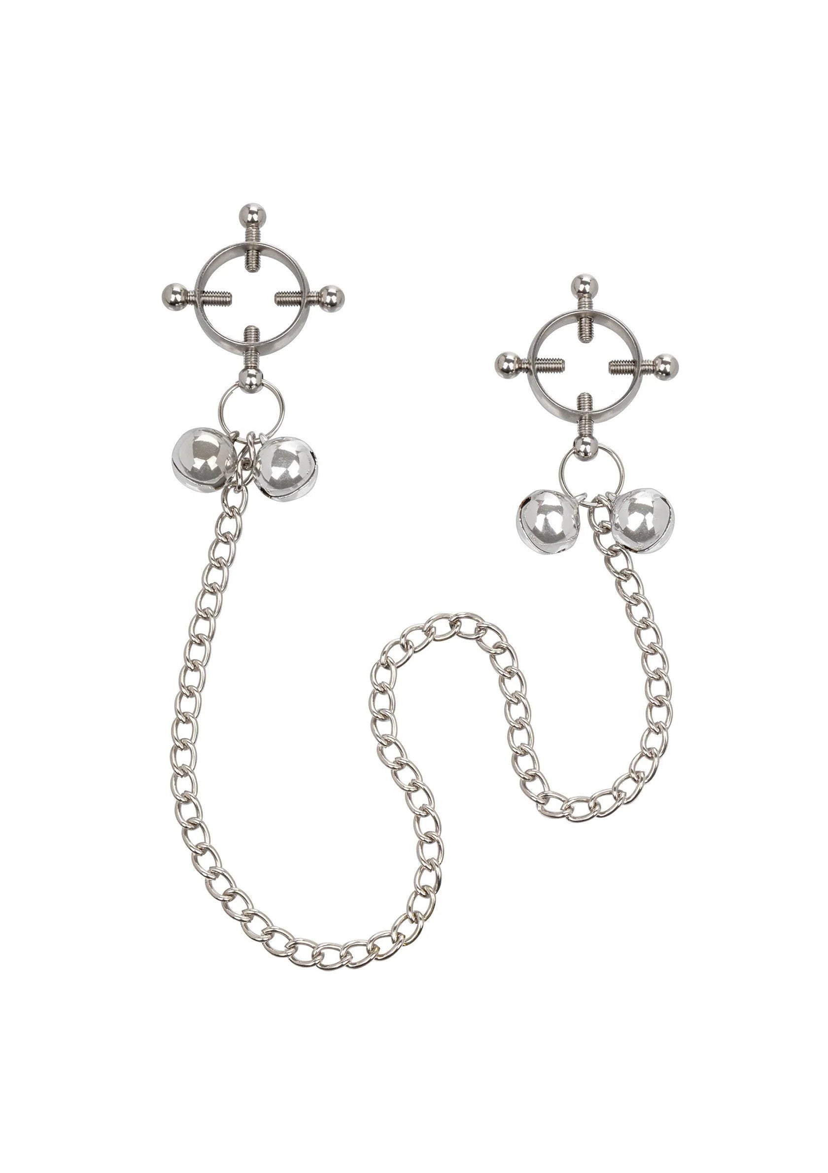 Beste vandaag nog: 4 Point Nipple Press With Bells by CalExotics - bij Happytoys - Default Title - 12918 - METAL