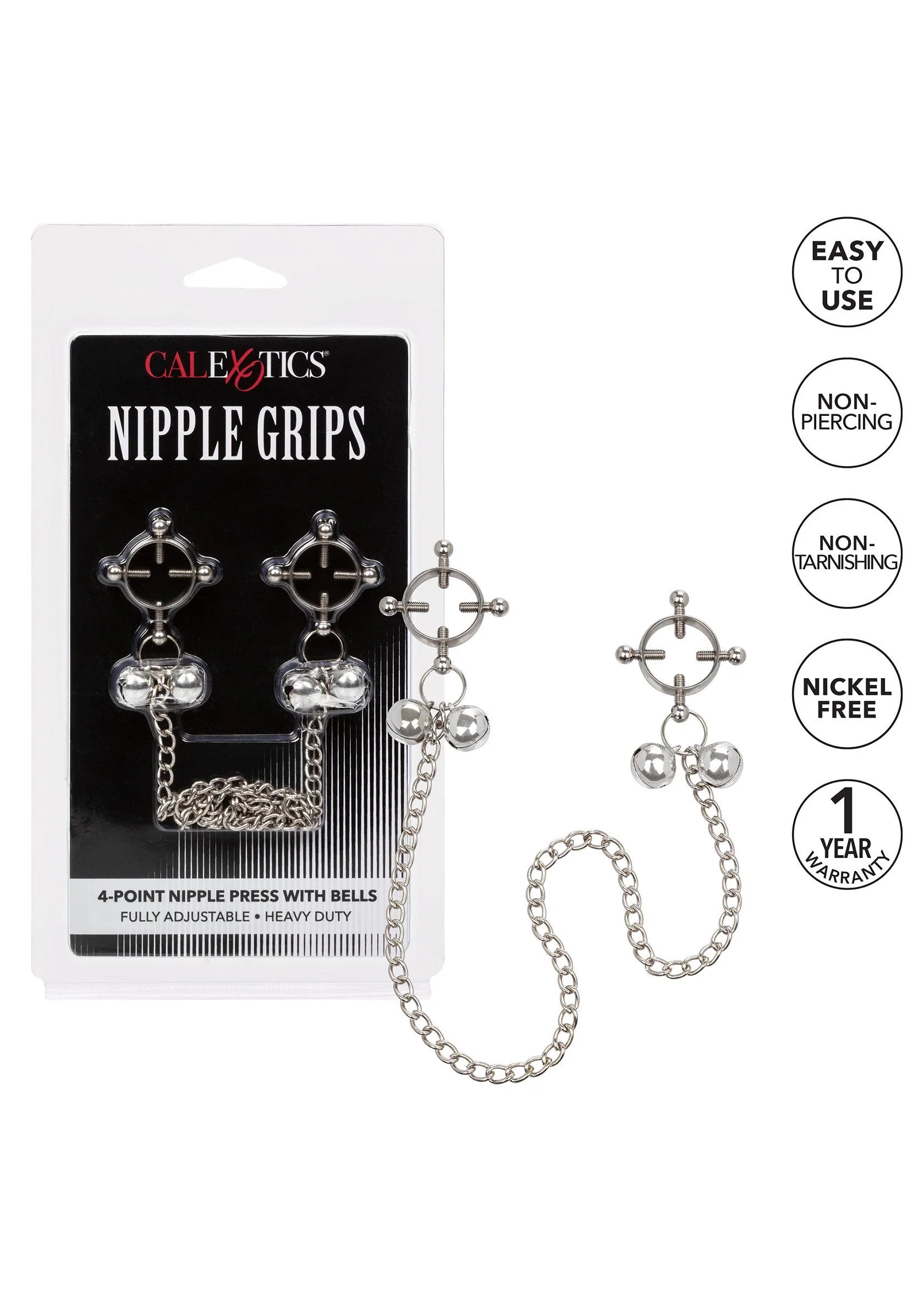 Beste vandaag nog: 4 Point Nipple Press With Bells by CalExotics - bij Happytoys